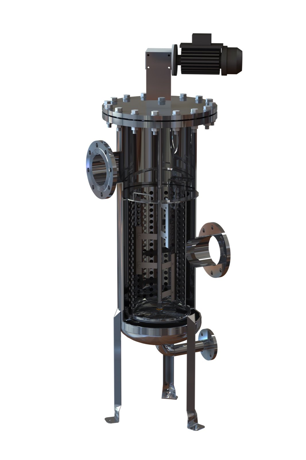 Automatic self-cleaning filter for continuous industrial liquid filtration