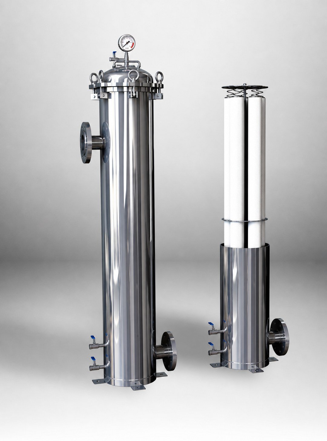 ASTERFIL stainless steel cartridge filter housing with cartridge element assembly