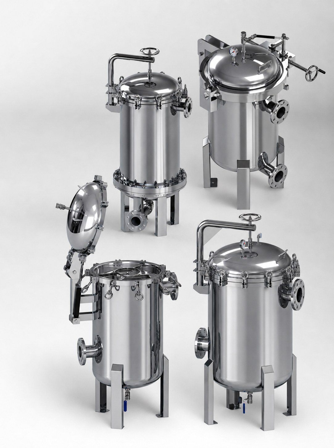 ASTERFIL multi bag filter housings for high flow liquid filtration systems